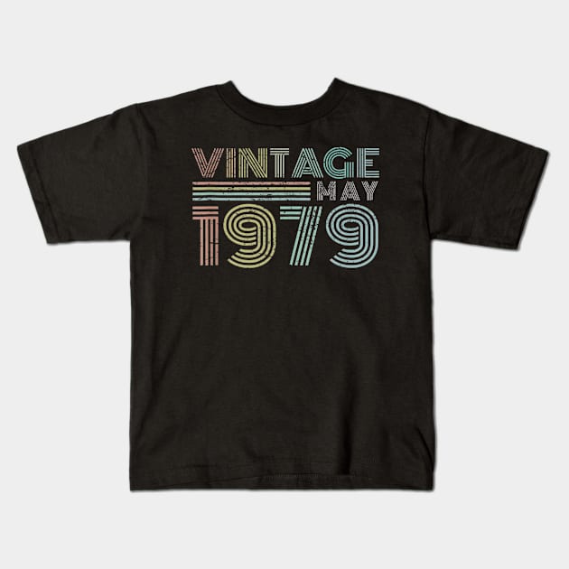 41th Birthday Gift Vintage May 1979 Forty One Years Old Kids T-Shirt by bummersempre66